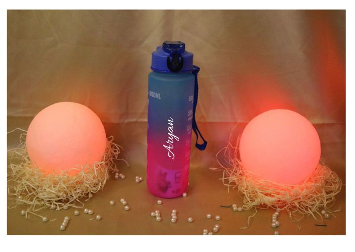 Personalised Motivational Plastic Bottle | 1000 ML | Drinking water bottle with Time Marker