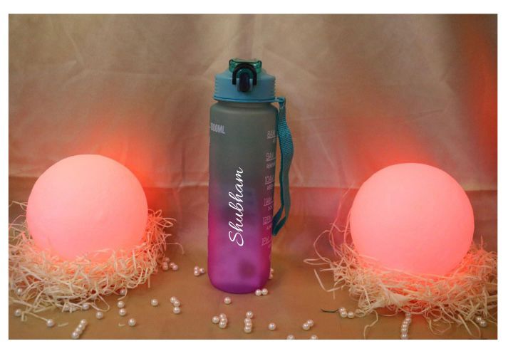 Personalised Motivational Plastic Bottle | 1000 ML | Drinking water bottle with Time Marker