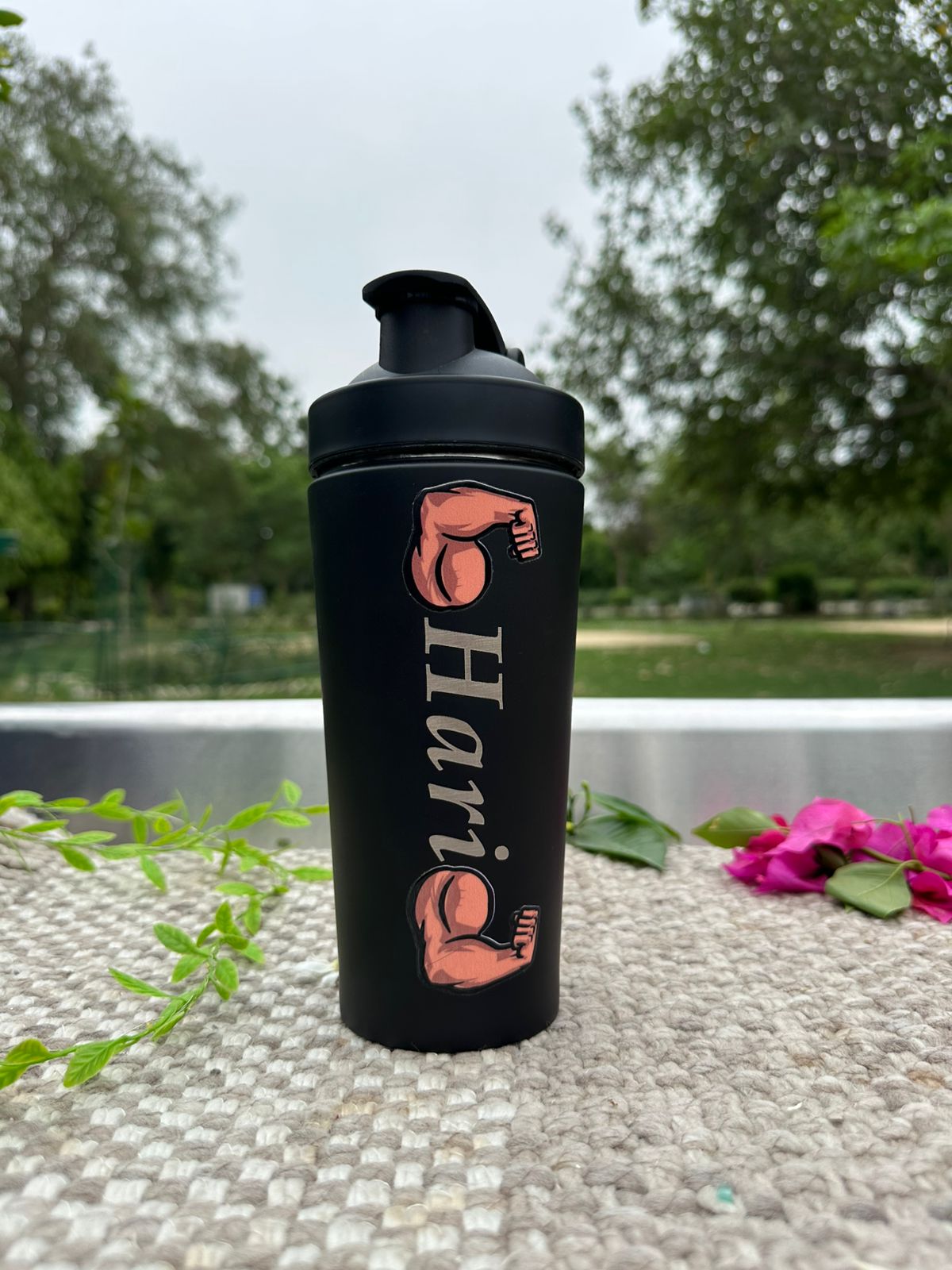 Hozzby Personalized Double Dumble Theme Stainless Steel Gym Shaker