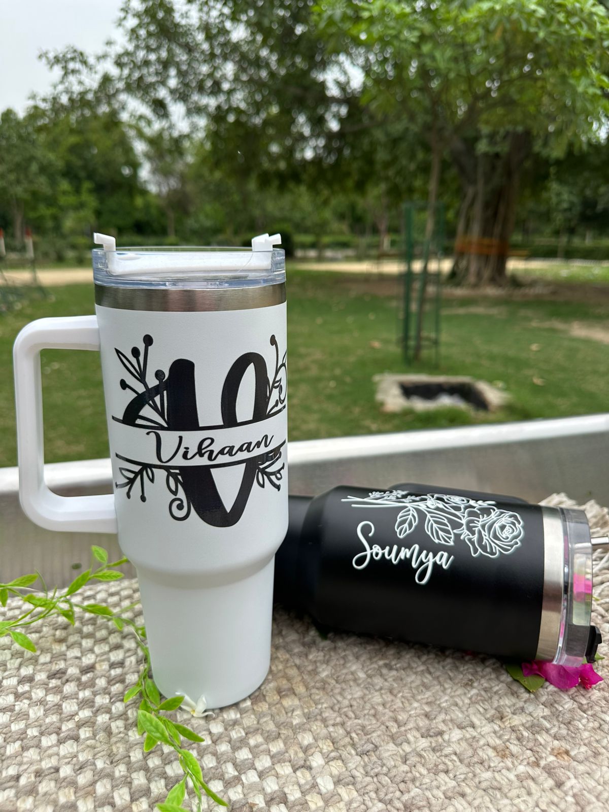 Hozzby Personalized Gen 1 Stainless Steel 1200 ML Tumbler With Steel Straw