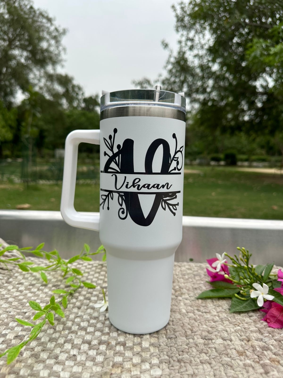 Hozzby Personalized Gen 1 Stainless Steel 1200 ML Tumbler With Steel Straw