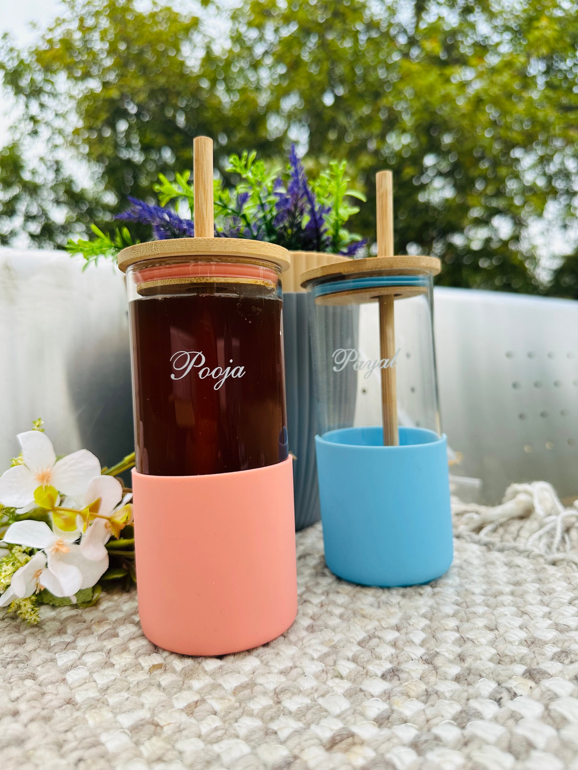 Personalized Glass Tumbler With Long Sleeve (Cod Available With 7 Days Return Policy Terms & Condition Apply)