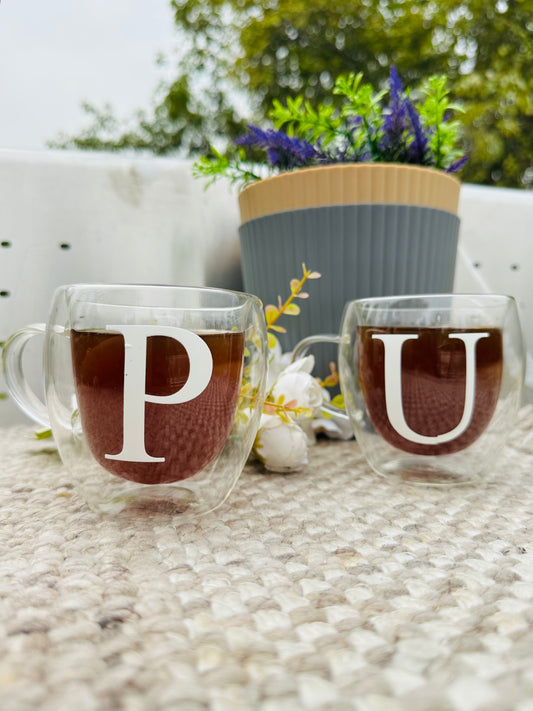 Personalized Double Wall Clear Glass Mug Set of 1