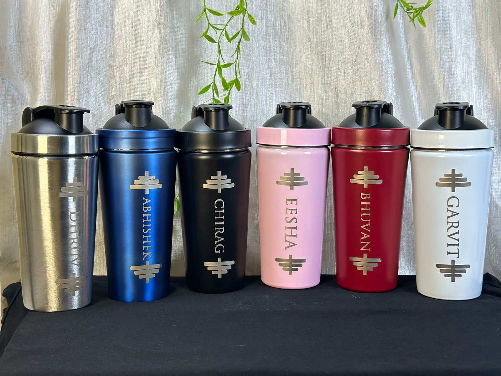 Hozzby Stainless Steel  ⁠Barbell Buzz With Personalized Punch Gym Shaker