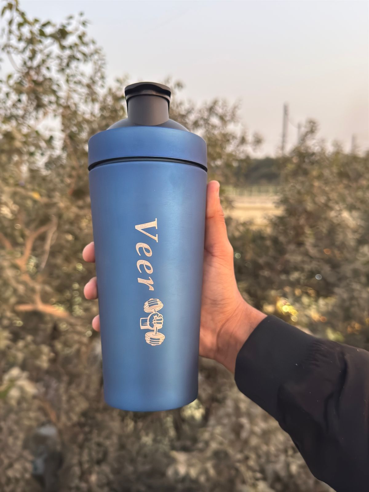 Hozzby Personalised  Stainless Steel Gym Shaker  750 ML | Order Now  | Customised Fitness Companion