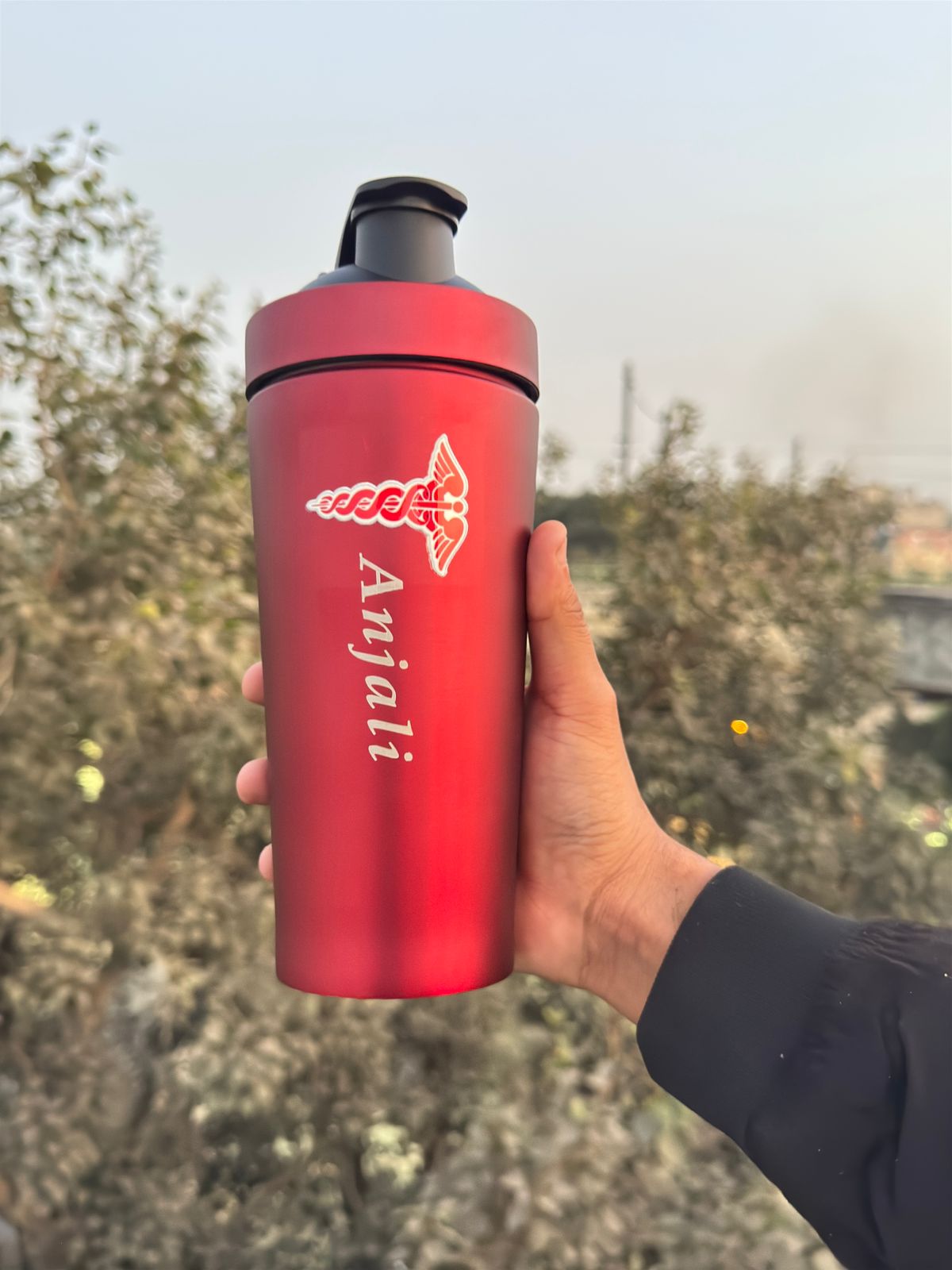Hozzby Personalised  Stainless Steel Gym Shaker  750 ML | Order Now  | Customised Fitness Companion