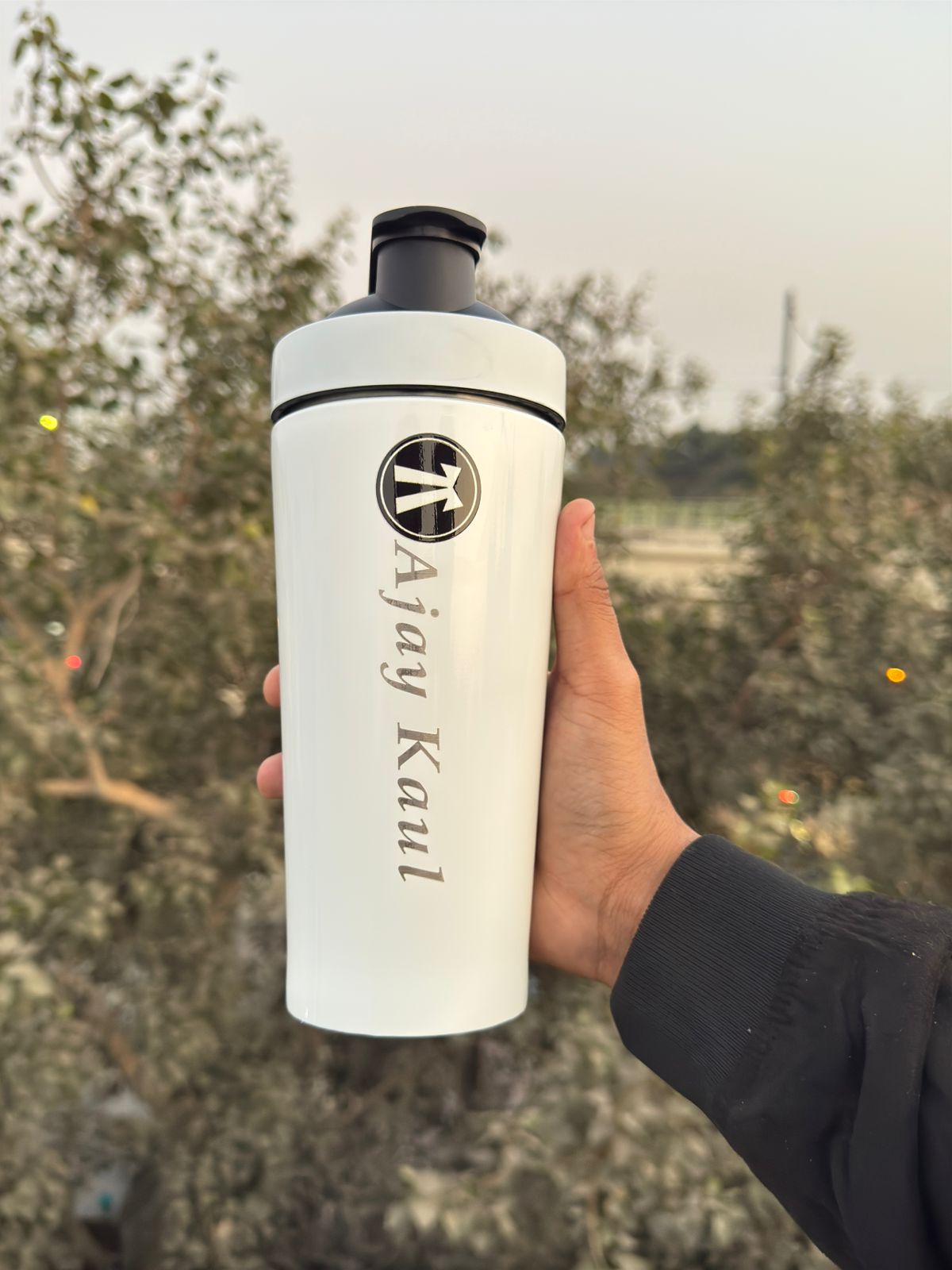 Hozzby Personalised  Stainless Steel Gym Shaker  750 ML | Order Now  | Customised Fitness Companion