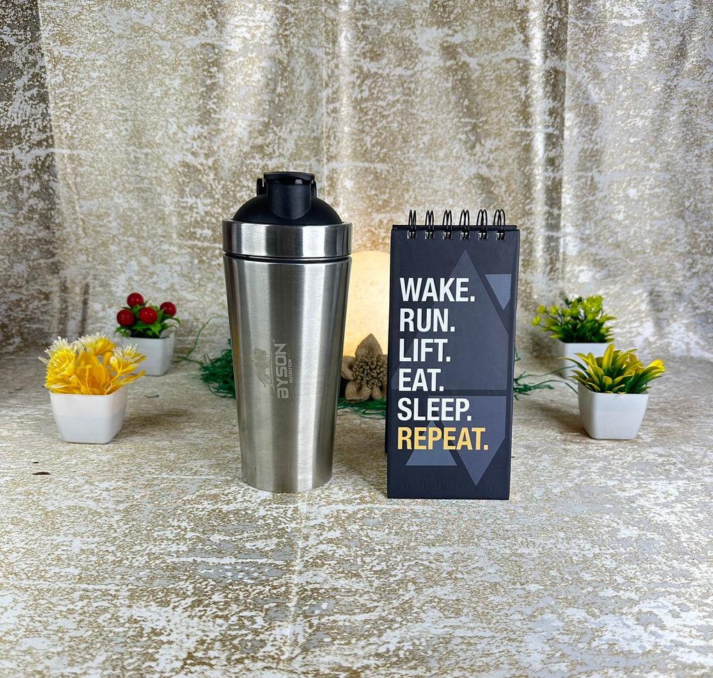 Hozzby Personalised  Stainless Steel Gym Shaker  750 ML | Order Now  | Customised Fitness Companion