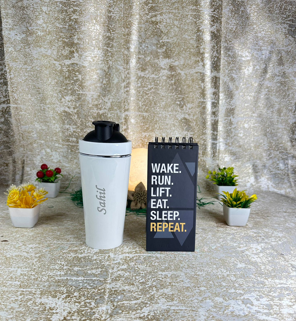 Hozzby Personalised  Stainless Steel Gym Shaker  750 ML | Order Now  | Customised Fitness Companion