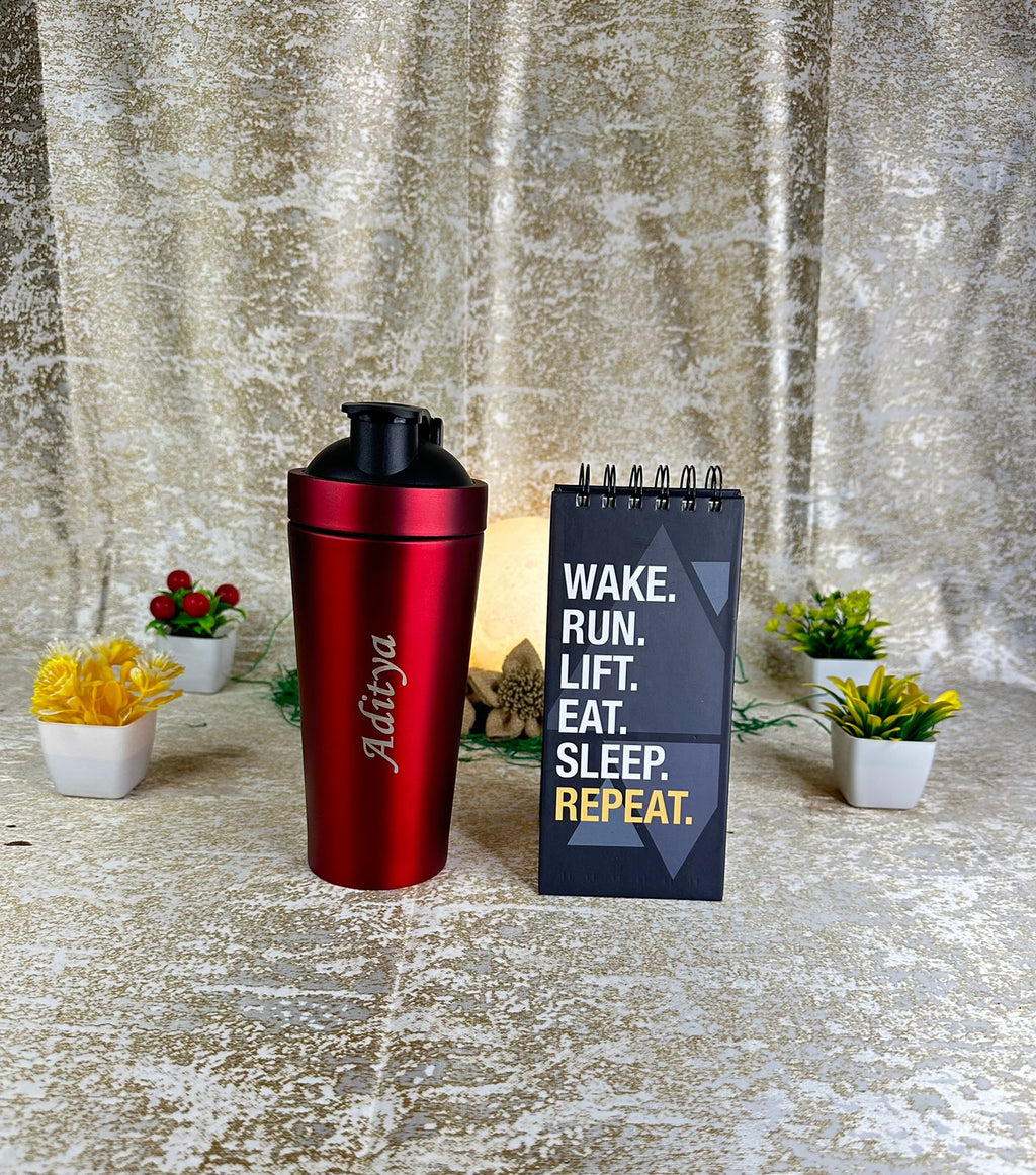 Hozzby Personalised  Stainless Steel Gym Shaker  750 ML | Order Now  | Customised Fitness Companion